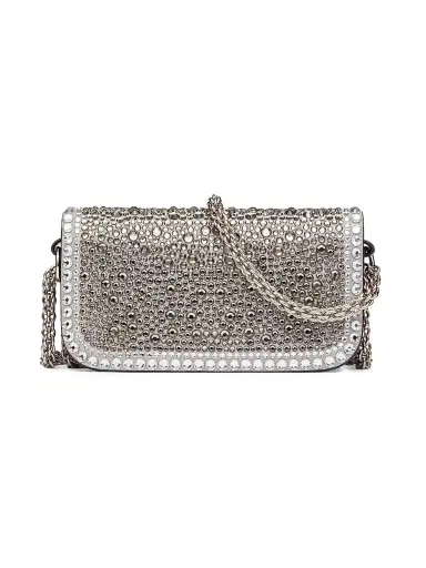 Valentino Garavani Women's Small Locò Top Handle Bag with Rhinestones | Thumbnail 3 Valentino Garavani Women's Small Locò Top Handle Bag with Rhinestones | Thumbnail 3