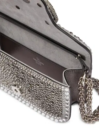 Valentino Garavani Women's Small Locò Top Handle Bag with Rhinestones | Thumbnail 6 Valentino Garavani Women's Small Locò Top Handle Bag with Rhinestones | Thumbnail 6