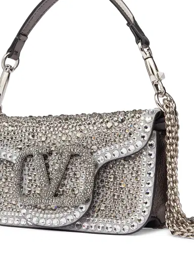 Valentino Garavani Women's Small Locò Top Handle Bag with Rhinestones | Thumbnail 7 Valentino Garavani Women's Small Locò Top Handle Bag with Rhinestones | Thumbnail 7