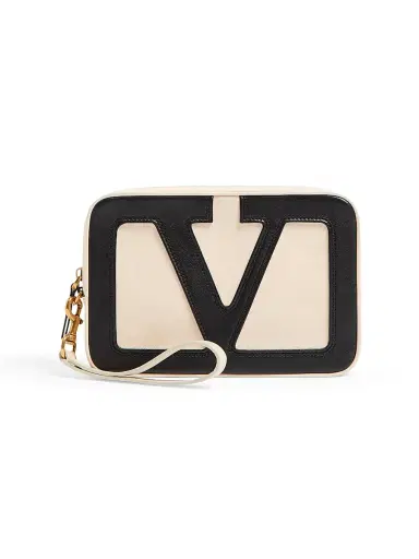 Valentino Garavani Men's Viva Superstar Nappa Leather Pouch - Butter Black | Thumbnail 1 Valentino Garavani Men's Viva Superstar Nappa Leather Pouch - Butter Black | Thumbnail 1