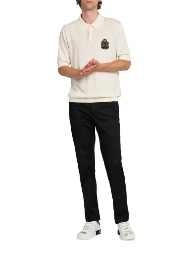 Dolce & Gabbana Men's Gabardine Cotton Straight-Leg Trousers - Nero - Size 38 | Thumbnail 2