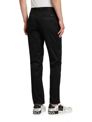 Dolce & Gabbana Men's Gabardine Cotton Straight-Leg Trousers - Nero - Size 38 | Thumbnail 5