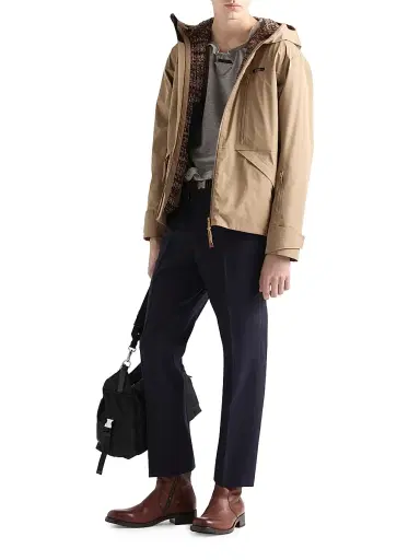Prada Men's Technical Fabric Jacket - Beige Khaki | Thumbnail 2
