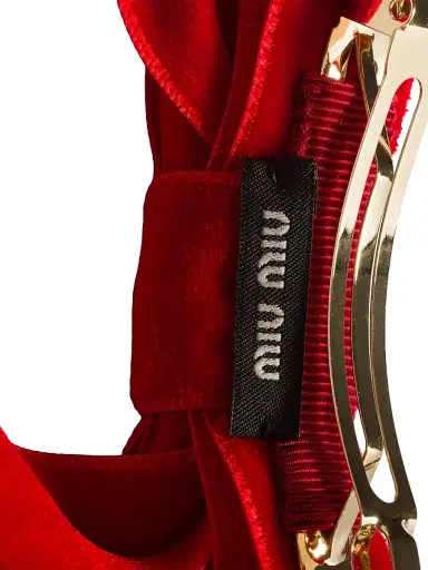 Miu Miu Women's Velvet Hair Clip - Red | Thumbnail 2