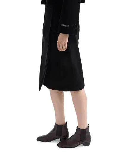 Prada Women's Velvet Midi-skirt - Black | Thumbnail 4