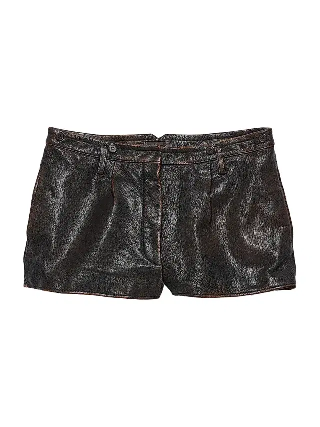 Women's Leather Shorts - Brown