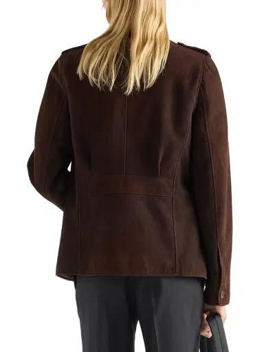 Prada Women's Suede Jacket - Brown | Thumbnail 3 Prada Women's Suede Jacket - Brown | Thumbnail 3