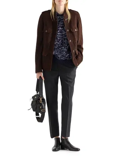 Prada Women's Suede Jacket - Brown | Thumbnail 6 Prada Women's Suede Jacket - Brown | Thumbnail 6