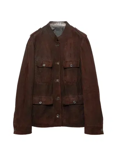 Prada Women's Suede Jacket - Brown | Thumbnail 1 Prada Women's Suede Jacket - Brown | Thumbnail 1