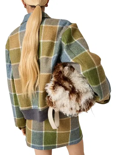 Miu Miu Women's Checked Blouson Jacket - Brown | Thumbnail 3