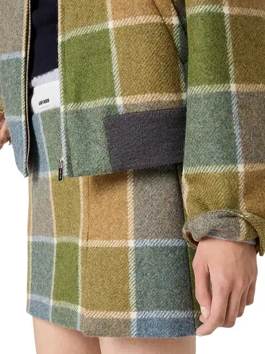 Miu Miu Women's Checked Blouson Jacket - Brown | Thumbnail 5
