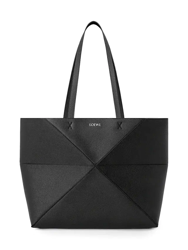 LOEWE Women's Puzzle Fold Leather Tote Bag - Black