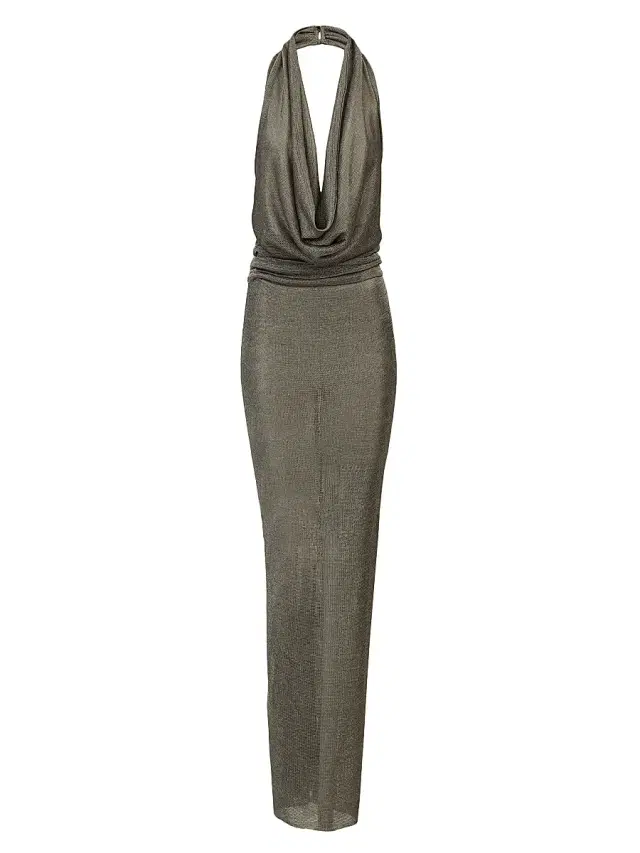 Women's Agel Plunging Halterneck Maxi Dress - Le Chevalier