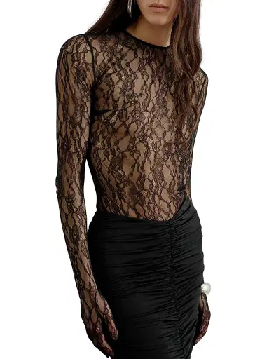 The New Arrivals Ilkyaz Ozel Women's Vivienne Lace Jersey Maxi Dress - Midnight Sky - Size 10 | Thumbnail 3 The New Arrivals Ilkyaz Ozel Women's Vivienne Lace Jersey Maxi Dress - Midnight Sky - Size 10 | Thumbnail 3