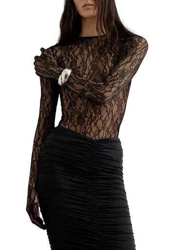 The New Arrivals Ilkyaz Ozel Women's Vivienne Lace Jersey Maxi Dress - Midnight Sky - Size 10 | Thumbnail 5 The New Arrivals Ilkyaz Ozel Women's Vivienne Lace Jersey Maxi Dress - Midnight Sky - Size 10 | Thumbnail 5
