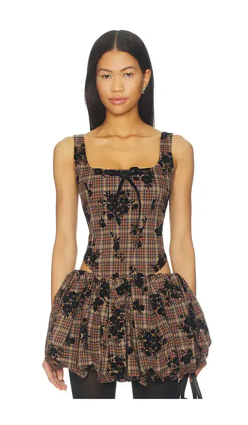 Zemeta Classy Check Corset Top