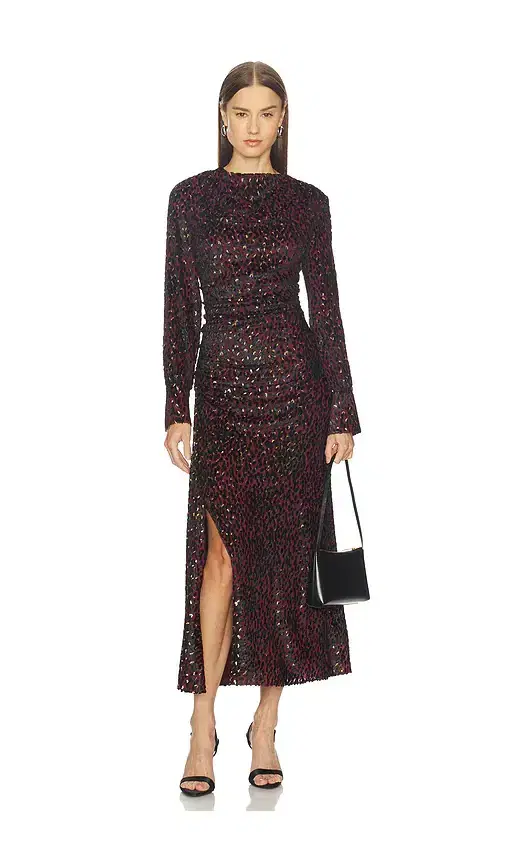 SIMKHAI Ashby Draped Midi Dress