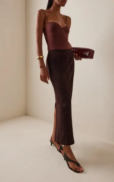 St. Agni Suede Maxi Column Skirt | Thumbnail 2 St. Agni Suede Maxi Column Skirt | Thumbnail 2