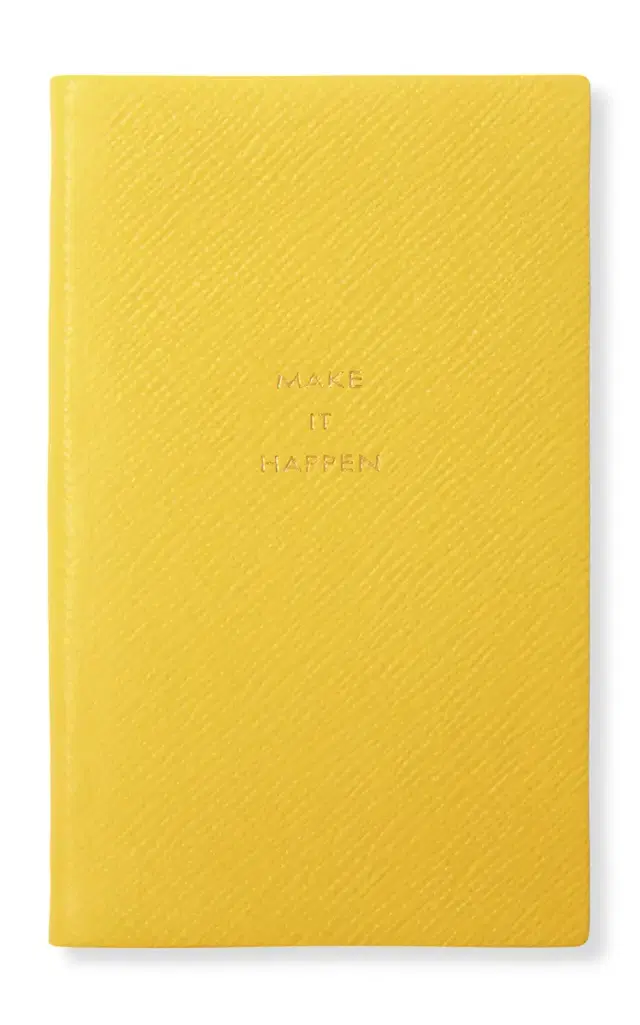Smythson Make It Happen Panama Leather Notebook - Yellow