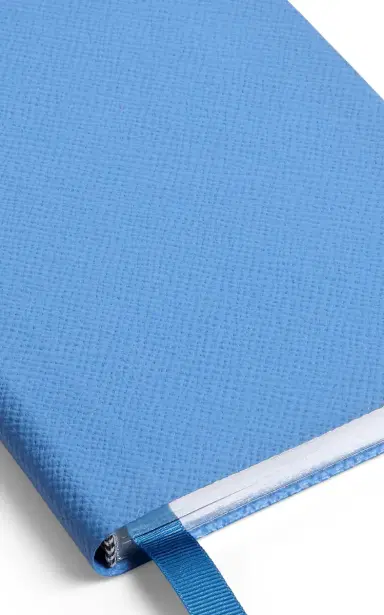 Smythson Notes Chelsea Panama Leather Notebook - Blue | Thumbnail 3 Smythson Notes Chelsea Panama Leather Notebook - Blue | Thumbnail 3