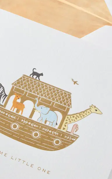 Smythson Noah's Ark 'Welcome Little One' Baby Card | Thumbnail 2
