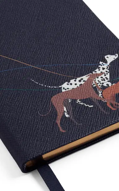 Smythson Panama Soho Dalmatian Leather Notebook - Blue | Thumbnail 3 Smythson Panama Soho Dalmatian Leather Notebook - Blue | Thumbnail 3