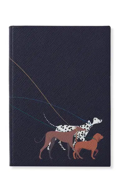 Smythson Panama Soho Dalmatian Leather Notebook - Blue | Thumbnail 4 Smythson Panama Soho Dalmatian Leather Notebook - Blue | Thumbnail 4