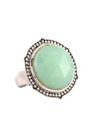Sylva & Cie Chrysophrase Diamond Faceted Ring | Thumbnail 6