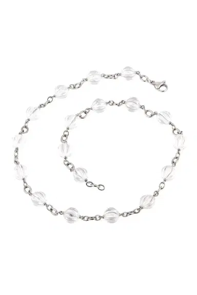Sylva & Cie Crystal Quartz Platinum Necklace | Thumbnail 1