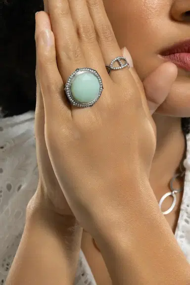 Sylva & Cie Diamond Section Buckle Ring | Thumbnail 4