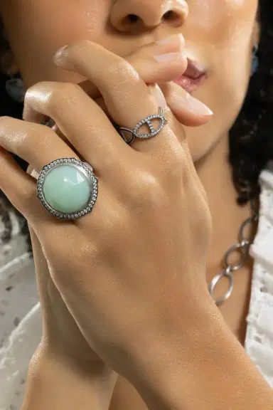 Sylva & Cie Diamond Section Buckle Ring | Thumbnail 5