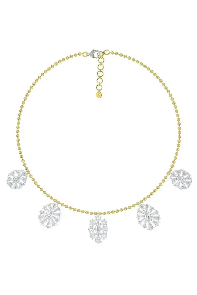 Five Diamond Frost Drop Pendant Necklace