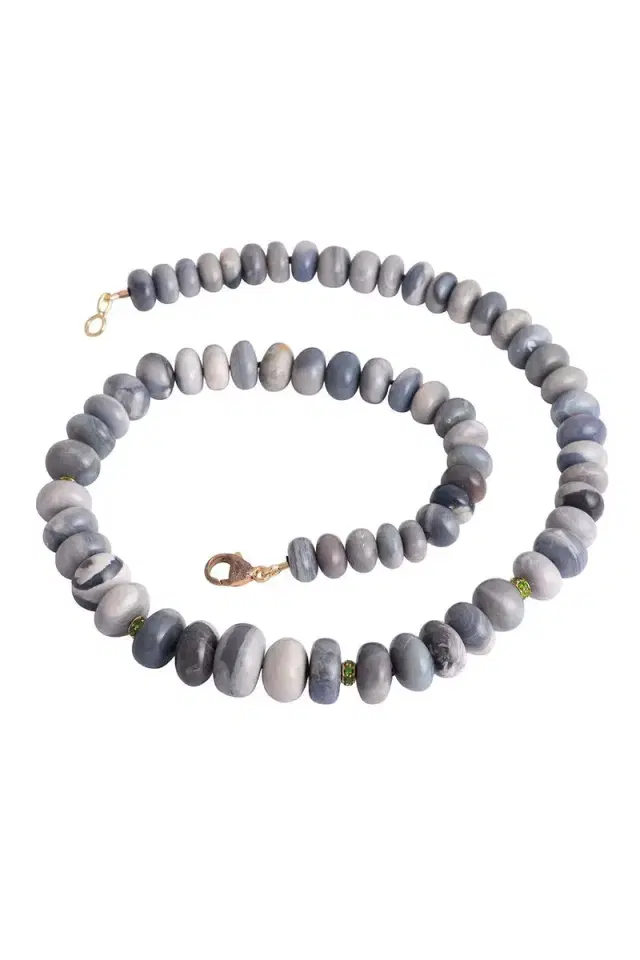 Opal Tsavorite Rondelle Necklace