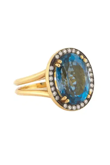 Sylva & Cie Topaz Diamond Oval Ring | Thumbnail 5