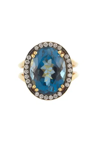 Sylva & Cie Topaz Diamond Oval Ring | Thumbnail 1