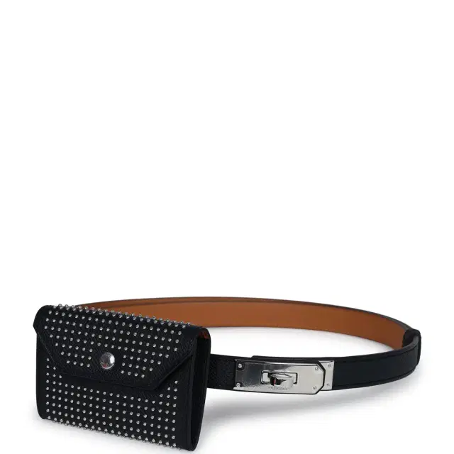 hermes Hermes Kelly Pocket 18 Studded Belt Black Epsom Palladium Hardware
