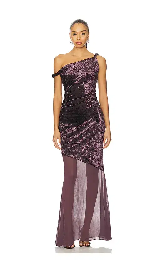 Line & Dot Taron Mix-media Maxi Dress