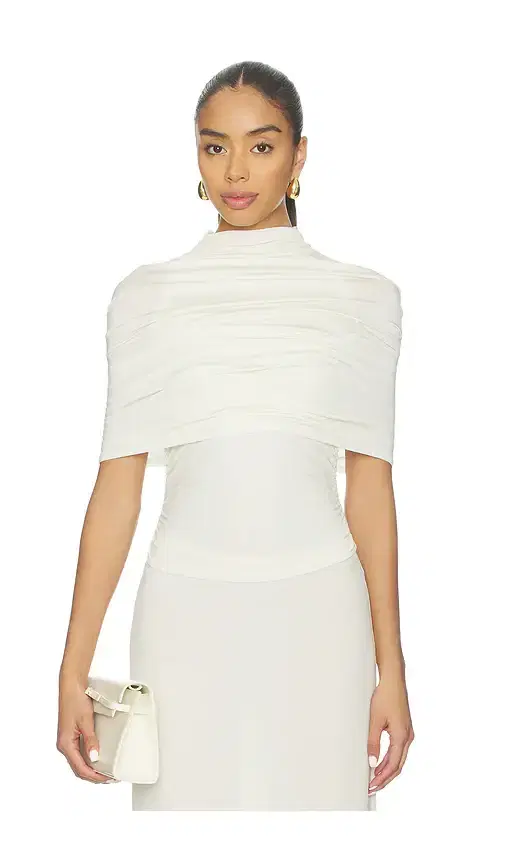 Mock Neck Ruched Top