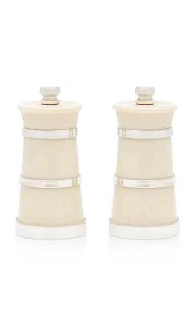 Moda Domus Ivory Silver Salt and Pepper Grinder Set | Thumbnail 1 Moda Domus Ivory Silver Salt and Pepper Grinder Set | Thumbnail 1