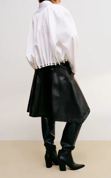 Brandon Maxwell The Leland Eyelet Satin-Poplin Shirt | Thumbnail 2