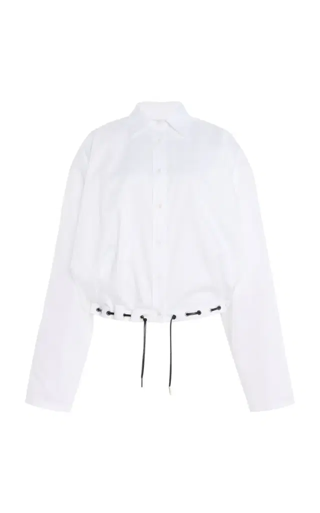 The Leland Eyelet Satin-Poplin Shirt
