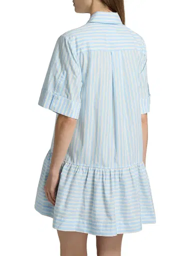 Simkhai Women's Cris Striped Drop-Waist Shirtdress - Hydrangea Blue Stripe - Size Large | Thumbnail 5