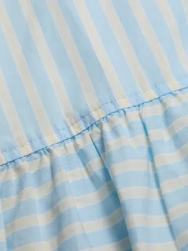 Simkhai Women's Cris Striped Drop-Waist Shirtdress - Hydrangea Blue Stripe - Size Large | Thumbnail 7