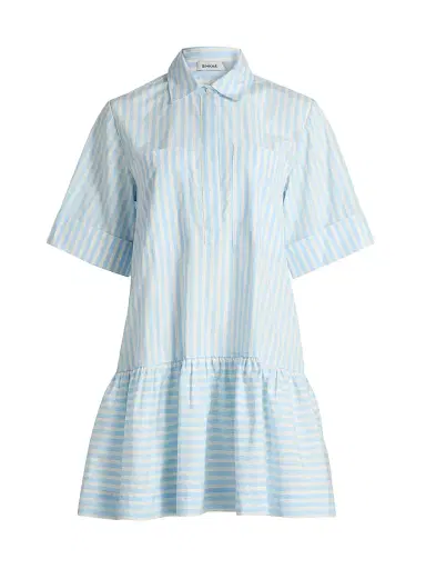 Simkhai Women's Cris Striped Drop-Waist Shirtdress - Hydrangea Blue Stripe - Size Large | Thumbnail 1