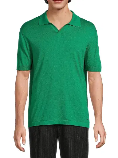 Simkhai Men's Conan Cotton-Blend Polo Shirt - Sea Green - Size Small | Thumbnail 3 Simkhai Men's Conan Cotton-Blend Polo Shirt - Sea Green - Size Small | Thumbnail 3