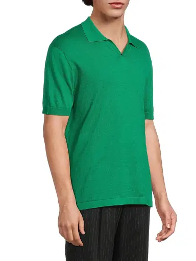 Simkhai Men's Conan Cotton-Blend Polo Shirt - Sea Green - Size Small | Thumbnail 4 Simkhai Men's Conan Cotton-Blend Polo Shirt - Sea Green - Size Small | Thumbnail 4