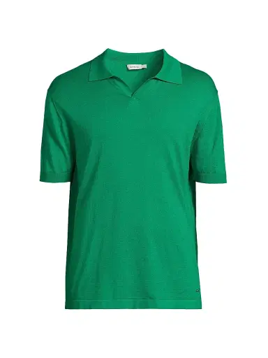 Simkhai Men's Conan Cotton-Blend Polo Shirt - Sea Green - Size Small | Thumbnail 1 Simkhai Men's Conan Cotton-Blend Polo Shirt - Sea Green - Size Small | Thumbnail 1