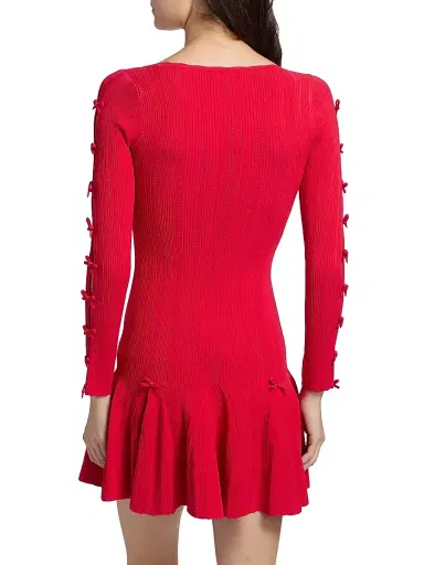 LoveShackFancy Women's Seychelle Rib-Knit Sheath Minidress - Candy Apple | Thumbnail 5 LoveShackFancy Women's Seychelle Rib-Knit Sheath Minidress - Candy Apple | Thumbnail 5