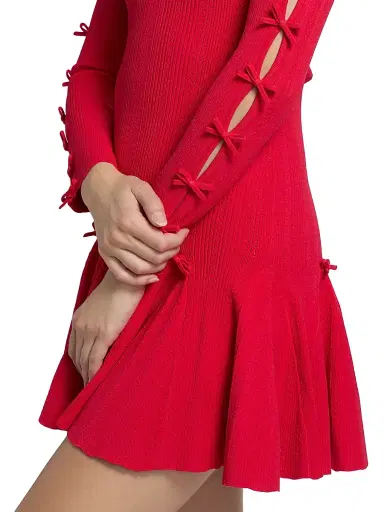 LoveShackFancy Women's Seychelle Rib-Knit Sheath Minidress - Candy Apple | Thumbnail 6 LoveShackFancy Women's Seychelle Rib-Knit Sheath Minidress - Candy Apple | Thumbnail 6
