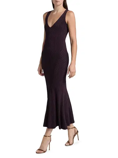 Adam Lippes Women's Sleeveless Rib-Knit Midi-Dress | Thumbnail 2 Adam Lippes Women's Sleeveless Rib-Knit Midi-Dress | Thumbnail 2